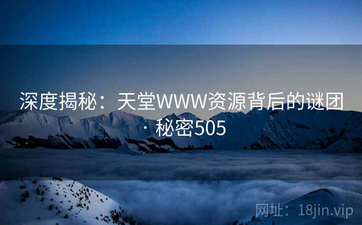 深度揭秘：天堂WWW资源背后的谜团 · 秘密505